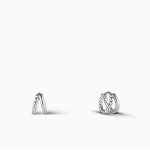 Rowan Silver Double Take Beaded Hoop Earrings